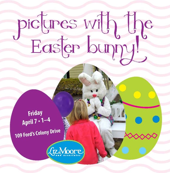 Pictures with the Easter Bunny at the Southern Living Showcase Home