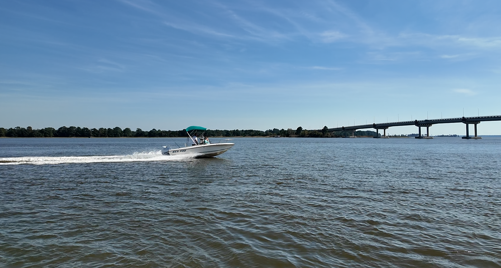 A boat going by on the river