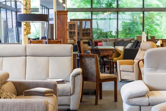 A consignment shop with home furniture