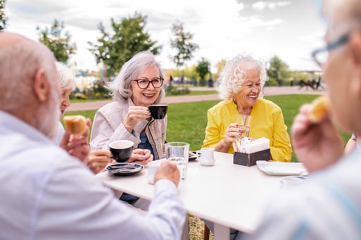 Seniors sitting together at a table