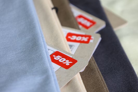 Sale tags on items