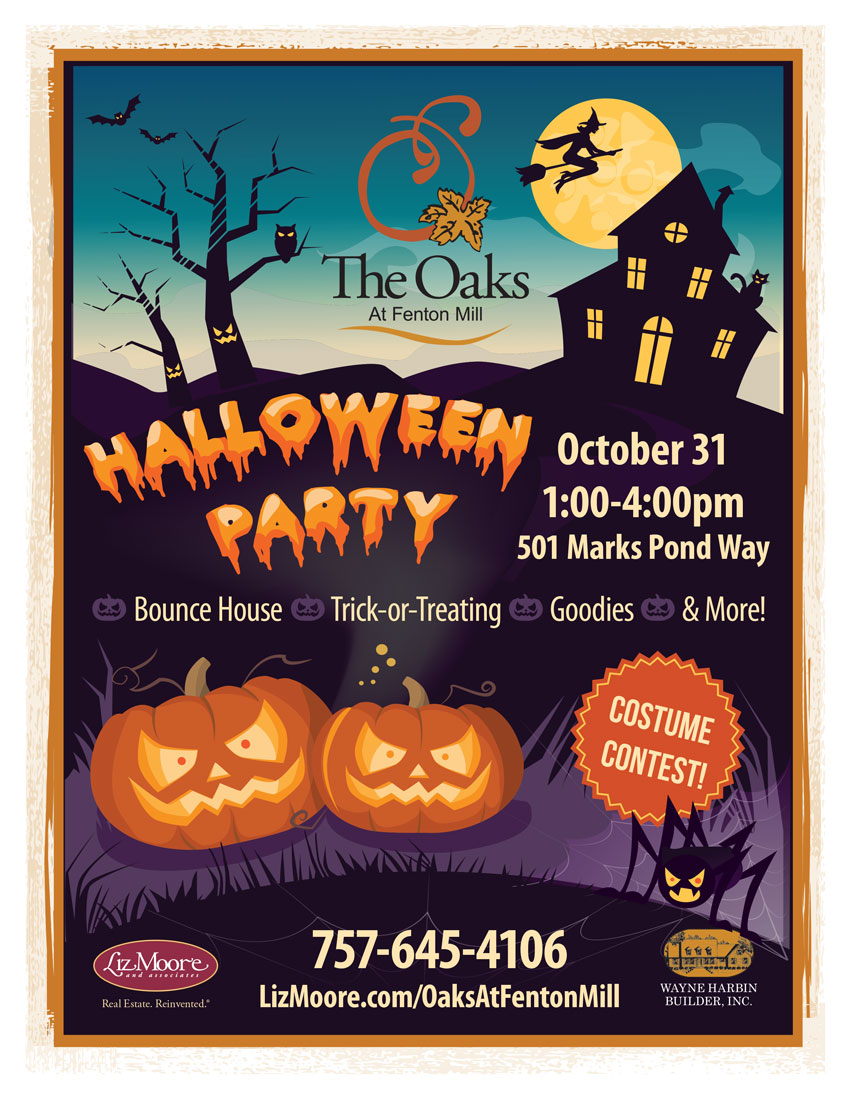 Save the Date for Our Halloween Party in The Oaks at Fenton Mill!